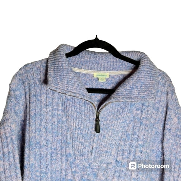 SUNDANCE Purple Cableknit Sycamore Sweater Size Large - Picture 3 of 6